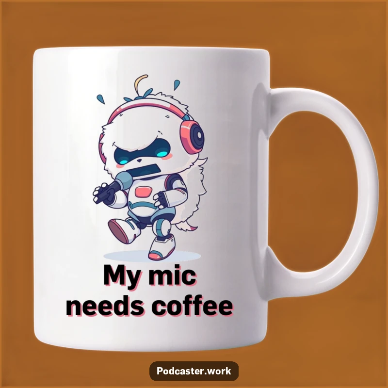 Funny Fluffy Robot DJ Mug: Energetic Musician Gift for Party Lovers