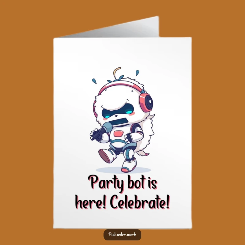 Free Printable Funny Birthday Card: Robot Animal Rockstar Jamming Out!