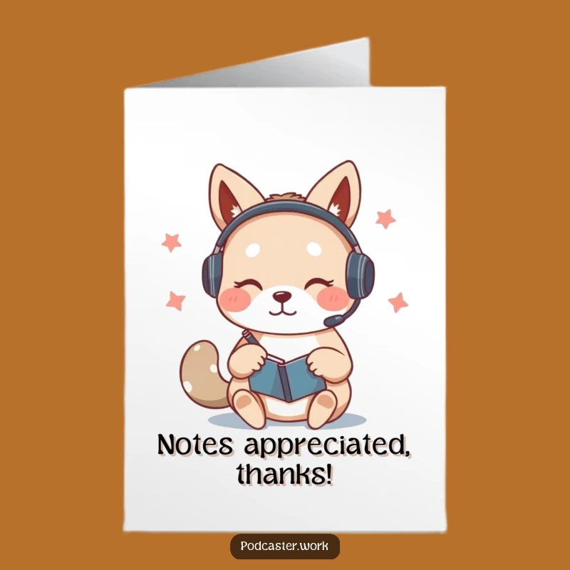 Free Printable Thank You Card: Busy Animal Recording Their Thanks!