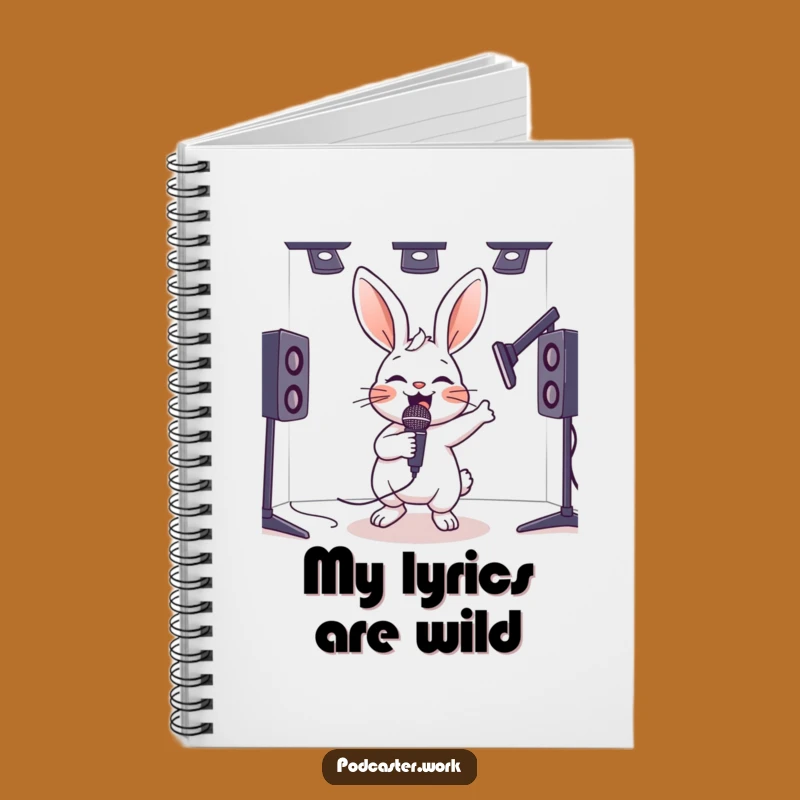 Funny Hyperactive Rabbit Mic Notebook - Energetic Journal for Ideas