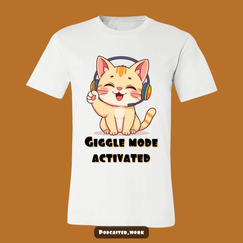 Funny Cat Gamer T-Shirt: Giggling Headset Star, Cute Pet Lover Tee